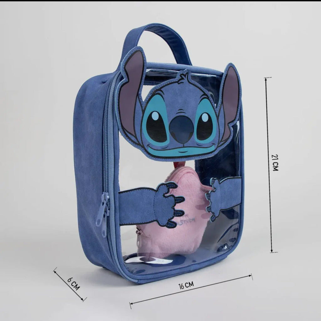 Trousse de voyage Stitch transparente – Collection Disney tropicale