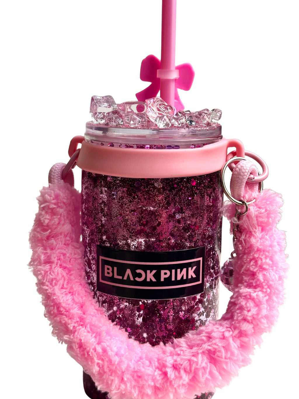 Gobelet boule à neige glitter rose – Style K-pop / Girl Band