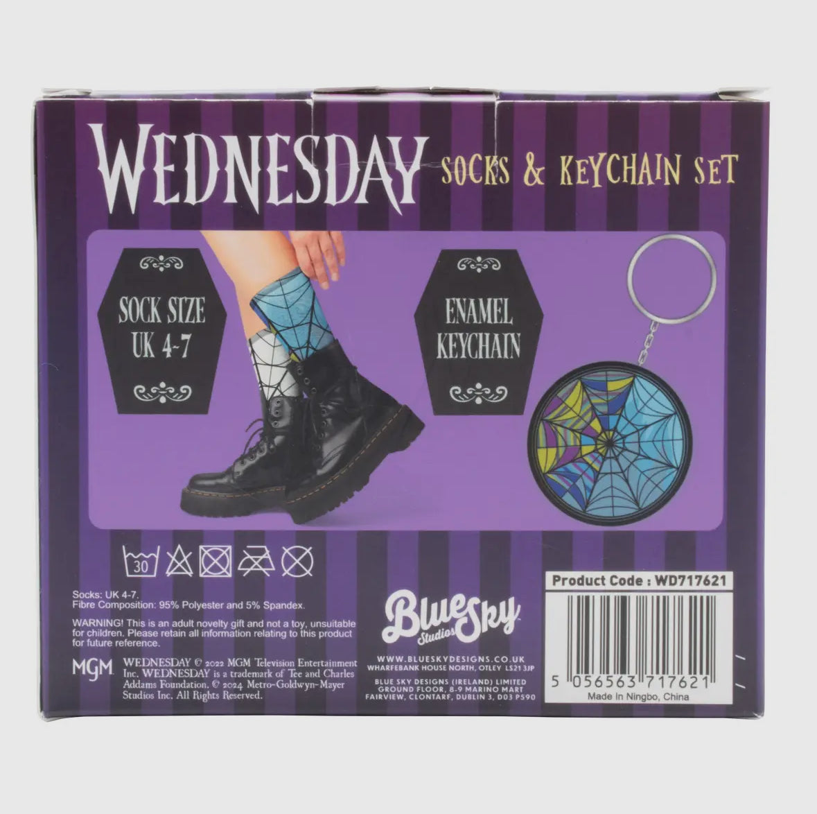 Coffret Wednesday Addams – Chaussettes & Porte-clés 🖤 | Collection Ophelia Hall
